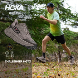 HOKA 男女款秋季挑战者 8防水登山徒步鞋CHALLENGER 8 GTX 鹅卵石灰/山岩灰 （男款） 42.5
