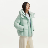 坦博尔 2026冬季新款小个子泡芙羽绒服 女短款可脱卸 休闲宽松厚韩版外套 冰霜蓝