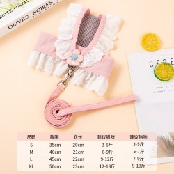 宠城 狗狗牵引绳防挣脱外出专用不勒脖小狗幼犬宠物猫咪胸背带遛狗绳子