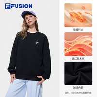 FILA FUSION 斐乐加绒情侣卫衣男女2026秋冬新款宽松套头运动上衣