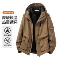 马克华菲 男休闲外套秋冬多口袋工装户外登山连帽防风夹克