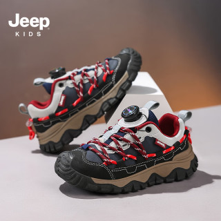 Jeep 百搭儿童运动鞋 厚底耐磨 深蓝红 27