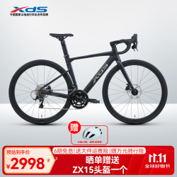 喜德盛 公路自行车AD300油碟UCI车架2x10速中空一体牙盘桶轴破风车 曜石黑 540mm（适合身
