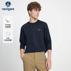 navigare 意大利小帆船休闲圆领长袖T恤男士