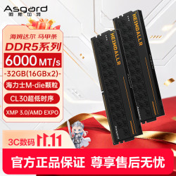 阿斯加特 32GB(16GBx2)套装 DDR5 6000 台式机内存条 海姆达尔 海力士M-die颗粒 CL30