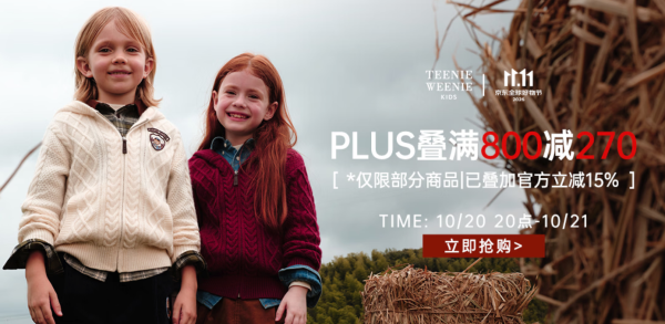 促销活动：京东Teenie Weenie Kids旗舰店 双十一大促促销活动