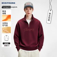 NVG·YOUNG navigare小帆船休闲红色卫衣情侣同款半开领上衣