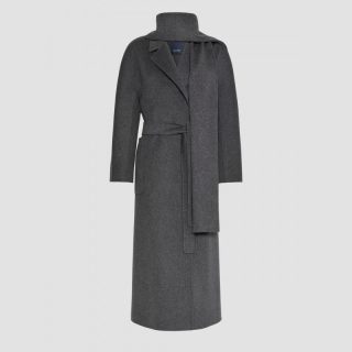 Max Mara 女装羊毛系带中长款大衣
