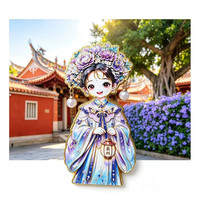 赋闲 泉州金属冰箱贴簪花姑娘磁吸贴开元寺西街文创旅游纪念品伴手礼物 泉州簪花姑娘灯笼紫色