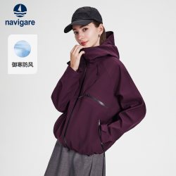 navigare 小帆船女士户外防风宽松冲锋夹克短外套