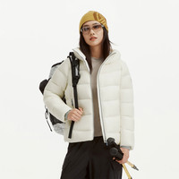 坦博尔 羽绒服女款短款 2026冬季外套户外登山服加厚 保暖轻薄小个子外套 菱花白