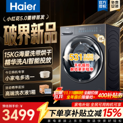 海尔 小红花5.0系列 XQG150-HLE58A1U1 洗烘一体机 15公斤