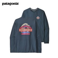 巴塔哥尼亚 男士混纺棉轻便海浪logo圆领长袖T恤 Great Waves 37