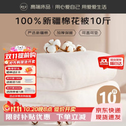 源生活100%天然新疆棉花被 纯棉被芯被子垫被 冬季加厚被褥10斤1.8x2.2m