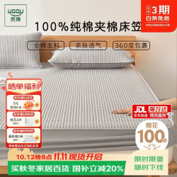 然牌 床笠单件 纯棉夹棉加厚床垫保护罩 全包床罩1.5米双人床150x200cm