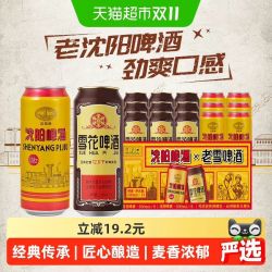 SNOWFLK 啤酒沈阳老雪500ml*9听+沈阳啤酒500ml*6听经典传承麦香浓郁