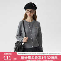 范思蓝恩 假两件学院风毛针织衫2024秋冬新款内搭打底衣14021