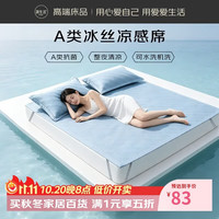 源生活冰丝凉席两件套 A类凉感席子可机洗空调席 120*200cm 天空蓝