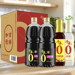 千禾 生抽1.52kg*2+白醋500ml+料酒500ml礼盒