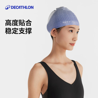 迪卡侬 硅胶防水泳帽 纯黑色 均码