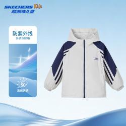 斯凯奇 26新款男女童户外防晒防蚊虫秋季轻薄软壳外套