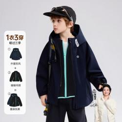 ASK junior 儿童外套秋冬户外运动防水登山服男女大童抗静电摇粒绒