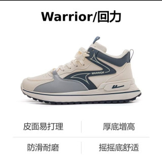 回力 女款运动鞋春秋季新款皮面高帮鞋百搭厚底增高休闲小众跑步鞋
