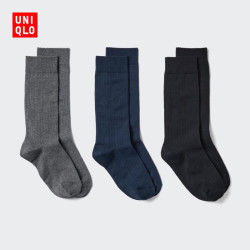 优衣库 袜子/3双装女装485207 488959 485207/08深灰色 S /M/23～25 cm