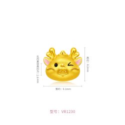SoinLove 周大福SOINLOVE萌宠十二生肖龙蛇兔虎马猪黄金转运珠