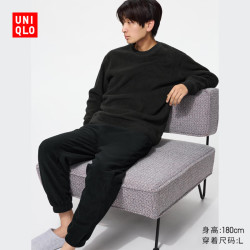 优衣库 486478 摇粒绒休闲套装 黑色 XS