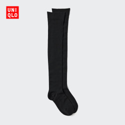 优衣库 HEATTECH高筒袜女装袜子480734 487144 480734/09黑色 S /M/23～25 cm