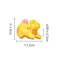 移动端：SoinLove 周大福SOINLOVE宝藏女孩萌宠猫狗双全足金黄金转运珠生日礼物