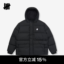UNDEFEATED 五条杠官方秋季新品连帽LOGO款羽绒服 黑色 M