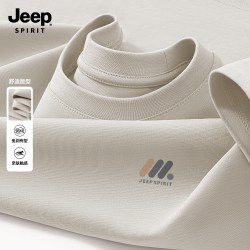 JEEP SPIRIT Jeep吉普纯棉长袖上衣男款2026新款宽松圆领t恤秋简约运动风穿搭