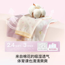 Like UU 儿童纯棉内裤男女中大童学生平角三角裤7A抗菌 女亲子款三角- 3条