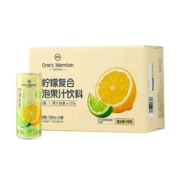 1号会员店 柠檬复合气泡果汁饮料330ml*24罐整箱