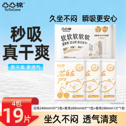 凸凸棉 日夜用组合装量大囤货卫生巾超薄防漏瞬吸抑菌少女姨妈巾 19片
