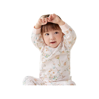 全棉时代 宝宝家居服套装 纯棉透气 甜梦花园粉 90cm