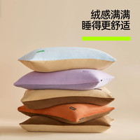 YOUKESHU A类防静电高克重牛奶绒枕套单件 双面暖绒枕头套 48cm*74cm