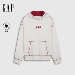 Gap 男女装秋logo刺绣加绒连帽宽松卫衣上衣1SS623736 象牙白 M (170/92A)亚洲尺码