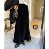 秋冬丝绒慵懒风韩系垂顺中长款a字鱼尾裙新款长款裙子