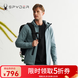 SPYDER 蜘蛛秋冬男士舒适针织保暖连帽夹克外套