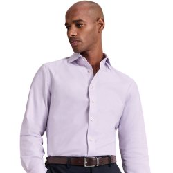 CHARLES TYRWHITT 修身版紫罗兰格巴灵顿织纹温莎领衬衫