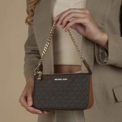 MICHAEL KORS Jet Set 中号标志性徽标复古经典老花链条单肩手拿腋下包