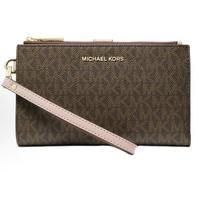 MICHAEL KORS 经典老花满印女款手拿包钱包长款可拆卸腕带