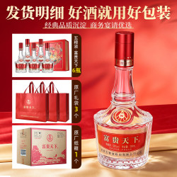 五粮液 浓香型 52度白酒 500ml*6瓶 原箱礼盒装