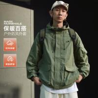 马克华菲 城市户外系列 连帽刺绣工装夹克