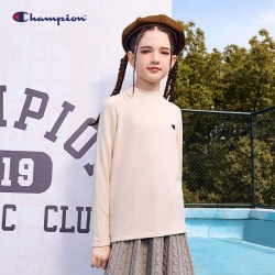 Champion 冠军男女儿童插肩袖德绒长袖T恤26秋新款