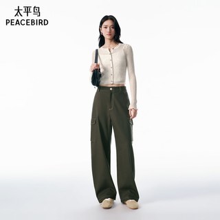 太平鸟 A3GBG1139 阔腿工装弯刀休闲裤 灰色5 M