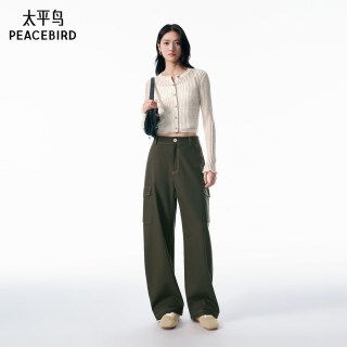 太平鸟 【商场同款】太平鸟2026年春季阔腿工装弯刀休闲裤A3GBG1139 灰色5 M